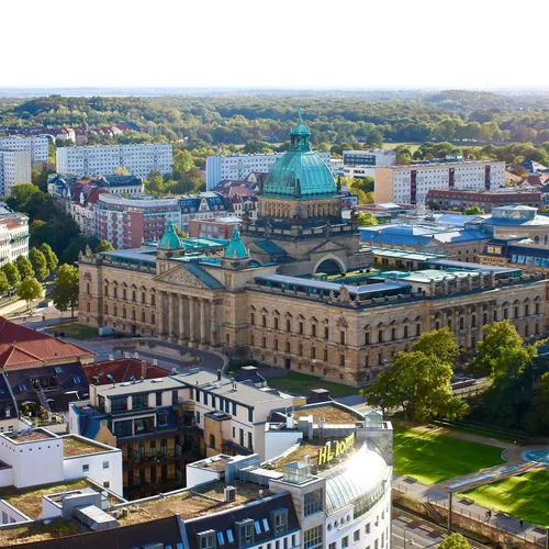 Leipzig Ein Panoramablick über die Leipziger Innenstadt.
